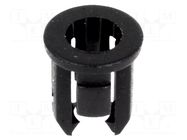 LED holder; 3mm; one-piece; black; UL94V-2; L: 6.4mm; polyamide FIX&FASTEN