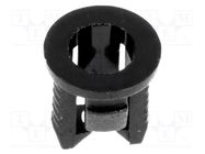 LED holder; 3mm; one-piece; black; UL94V-2; L: 5.7mm; Mat: polyamide FIX&FASTEN