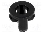 LED holder; 3mm; one-piece; black; UL94V-2; L: 4.8mm; Mat: polyamide FIX&FASTEN