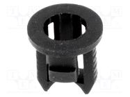 LED holder; 3mm; one-piece; black; UL94V-2; L: 5.6mm; Mat: polyamide FIX&FASTEN