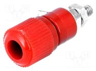 Connector: 4mm banana; socket; 60VDC; L: 34mm; Cutout: Ø8mm; red 