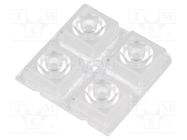 LED lens; square; transparent; 25÷32°; H: 8.5mm; Body dim: 50x50mm LEDIL