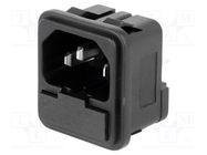 Connector: AC supply; socket; male; 10A; 250VAC; IEC 60320; C14 (E) SCHURTER