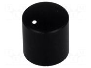 Knob; with pointer; aluminium,thermoplastic; Øshaft: 6mm; black CLIFF