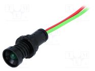 Indicator: LED; recessed; green; 12÷24VDC; 12÷24VAC; Ø10mm; IP20 