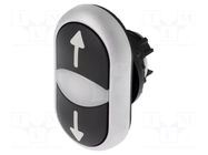 Switch: double; 22mm; Stabl.pos: 1; black; M22-FLED,M22-LED; IP66 EATON ELECTRIC