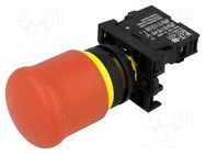 Switch: emergency stop; 22mm; Stabl.pos: 2; NC; red; none; IP66 