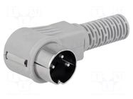 Connector: DIN; plug; male; PIN: 3; 180°; angled 90°; for cable HIRSCHMANN