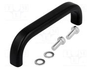 Holder; aluminium; black; H: 29mm; L: 96mm; W: 12mm; handle 