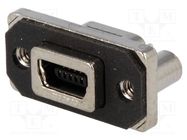 Connector: USB B mini; socket; MUSB; THT; PIN: 5; straight; IP67 AMPHENOL COMMUNICATIONS SOLUTIONS