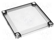 Cover; polycarbonate; 130x130x10mm; MNX; transparent FIBOX