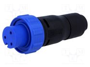 Connector: circular; plug; female; PIN: 3; w/o contacts; for cable BULGIN