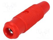 Connector: 4mm banana; adapter; red; banana 4mm socket SCI