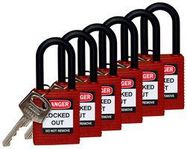 SAFETY PADLOCK, NYLON, 38.1MM, RED, PK6