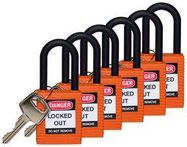 SAFETY PADLOCK, NYLON, 38.1MM, ORANGE