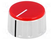 Knob; with pointer; ABS; Øshaft: 6mm; Ø36.5x20.5mm; grey; red SCI