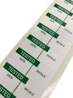 LABEL, 38MMX15MM, VINYL CLOTH, GRN/WHT