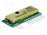 Module: RF; AM receiver; OOK; 433.92MHz; -106dBm; 5VDC; 2.4kbps; 3mA 