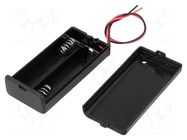 Holder; AA,R6; Batt.no: 2; cables; 150mm; black COMF
