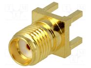 Connector: SMA; socket; female; straight; 50Ω; THT; on PCBs; PTFE AMPHENOL RF