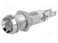 Indicator: LED; recessed; white; 24÷28VDC; Ø8.2mm; IP67; metal SIGNAL-CONSTRUCT