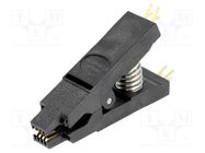 Test clip; black; gold-plated; SO8,SOIC8,SOJ8; 10mm; max.150°C 