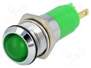 Indicator: LED; recessed; green; 24÷28VDC; 24÷28VAC; Ø14.2mm; IP67 