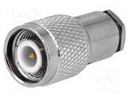 Connector: TNC; plug; male; straight; 50Ω; soldering,clamp; POM AMPHENOL RF