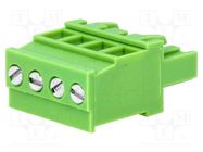 Pluggable terminal block; 5.08mm; ways: 4; angled 90°; plug; green 