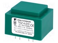 Transformer: encapsulated; 4VA; 230VAC; 15V; 15V; 133.3mA; 133.3mA BREVE TUFVASSONS