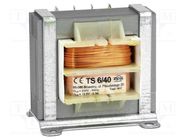 Transformer: mains; 6VA; 230VAC; 15.5V; 300mA; Leads: for PCB; IP00 INDEL