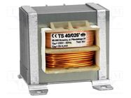 Transformer: mains; 40VA; 230VAC; 9V; 4.44A; Leads: solder lugs INDEL