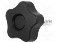 Knob; Ø: 40mm; Ext.thread: M8; 25mm; H: 27mm; technopolymer PP ELESA+GANTER