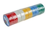 TAPE, PVC, 19MM X 8M, MULTICOLOUR, PK10