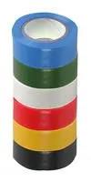 TAPE, PVC, 19MM X 8M, MULTICOLOUR, PK6