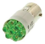 LED BULB, MINI BAYONET/BA9S, GREEN