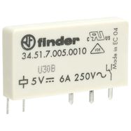 Ultraslim relay EMR , 5V Sensitive DC, 1CO, 6A, contacts AgNi