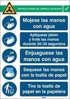 COVID-19 HANDWASH INST SIGN, SPANISH