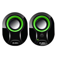 Speakers SVEN 290, 5W USB  (black-green), Sven