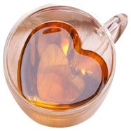 EXTRALINK HOME KUBEK MIŁOSNY SZKLANKA W KSZTAŁCIE SERCA PODWÓJNA ŚCIANA ŻAROODPORNY 250ML, EXTRALINK