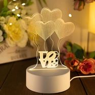 EXTRALINK HOME LAMPKA NOCNA CZTERY SERCA 3D ILUZJA OPTYCZNA DO SYPIALNI USB, EXTRALINK