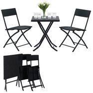 Small Black Forest Garden Furniture Set, Two Chairs + Black Table, EXTRALINK