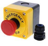 EMERGENCY STOP SWITCH, 1NO/1NC, 110VAC