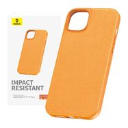 Phone Case for iPhone 15 Plus Baseus Fauxther Series (Orange), Baseus