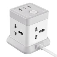 Power strip XO WL20 4x AC sockets, 1x USB-C, 2x USB-A, 2500W (white), XO