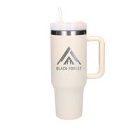 Black Forest | Thermo mug with straw | thermos with handle, 1200ml, beige, EXTRALINK