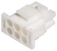 CONNECTOR HOUSING, PLUG, 6 WAY, NYLON