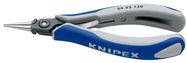 KNIPEX 34 32 130 Precision Electronics Gripping Pliers with multi-component grips burnished 135 mm