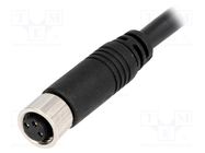 Connector: M8; 1m; female; PIN: 3; straight; plug; 3A; IP67; 60V AMPHENOL LTW