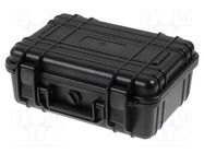 Case; tool case; black; ABS; 260x180x100mm; IP67 